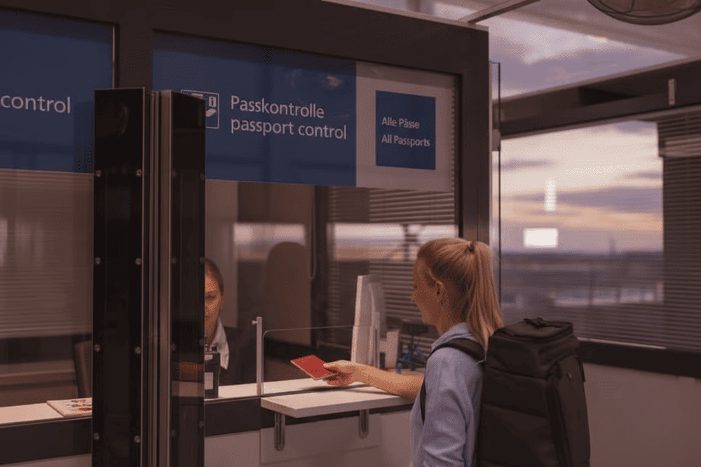 Với c&aacute;c chuyến bay c&oacute; qu&aacute; cảnh, h&agrave;nh kh&aacute;ch xuất tr&igrave;nh hộ chiếu, visa v&agrave; v&eacute; m&aacute;y bay cho c&aacute;n bộ hải quan để đ&oacute;ng dấu